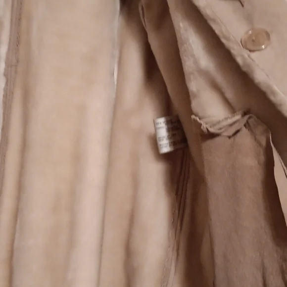 Furry Warm Beige Suede Coat! - Picture 9 of 11